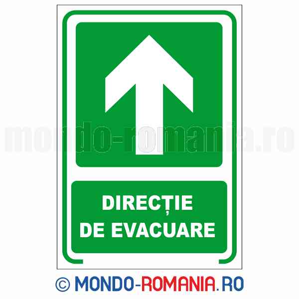 DIRECTIE DE EVACUARE - indicator de securitate de prim ajutor si salvare pentru protectia muncii